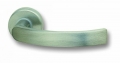 Pair of Ghidini Lever Handles Idea ZNS with Roses and Escutcheons