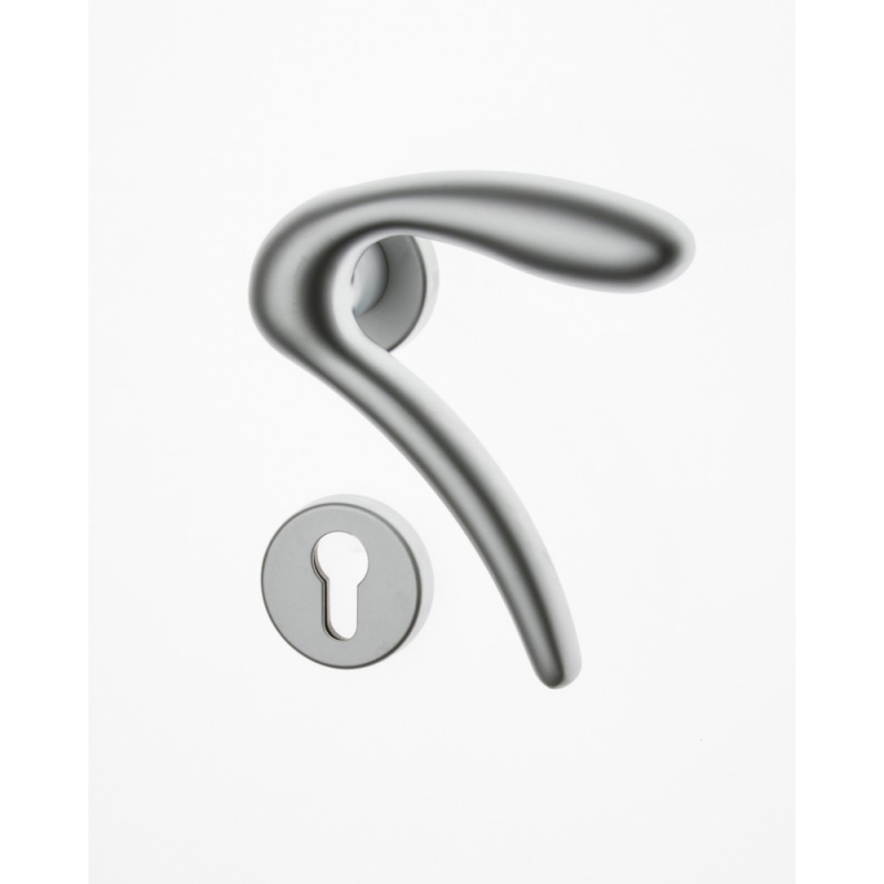 Pair of Ghidini Lever Handles Leonardo ACP with Roses and Escutcheons