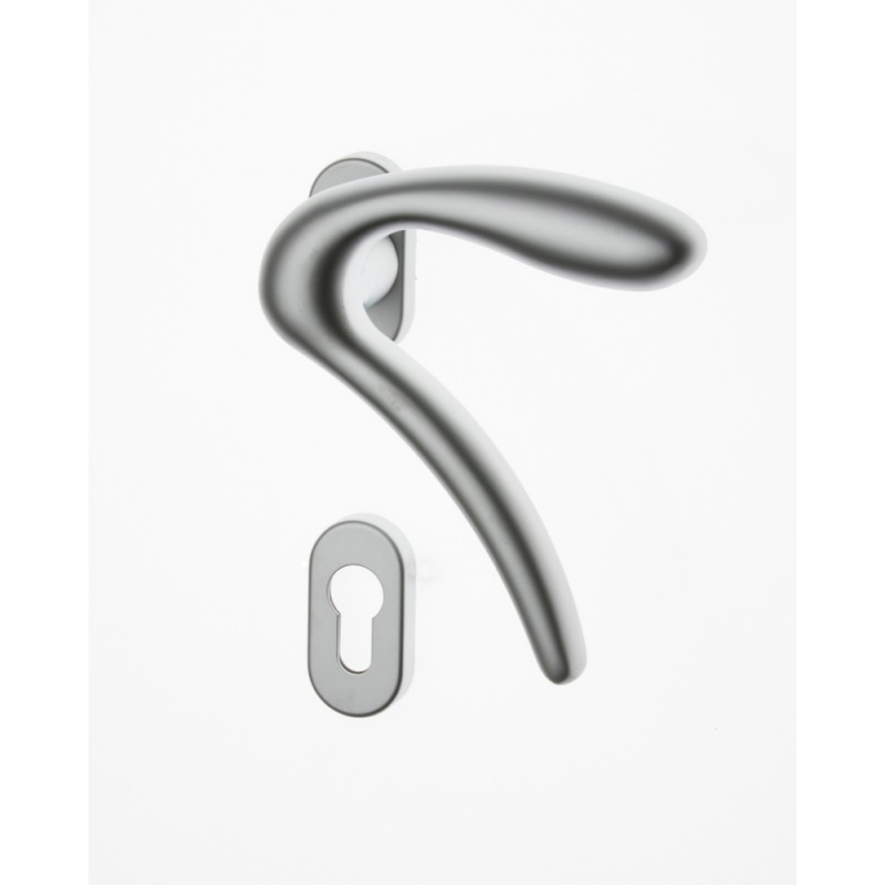 Pair of Ghidini Lever Handles Leonardo ACP with Roses and Escutcheons