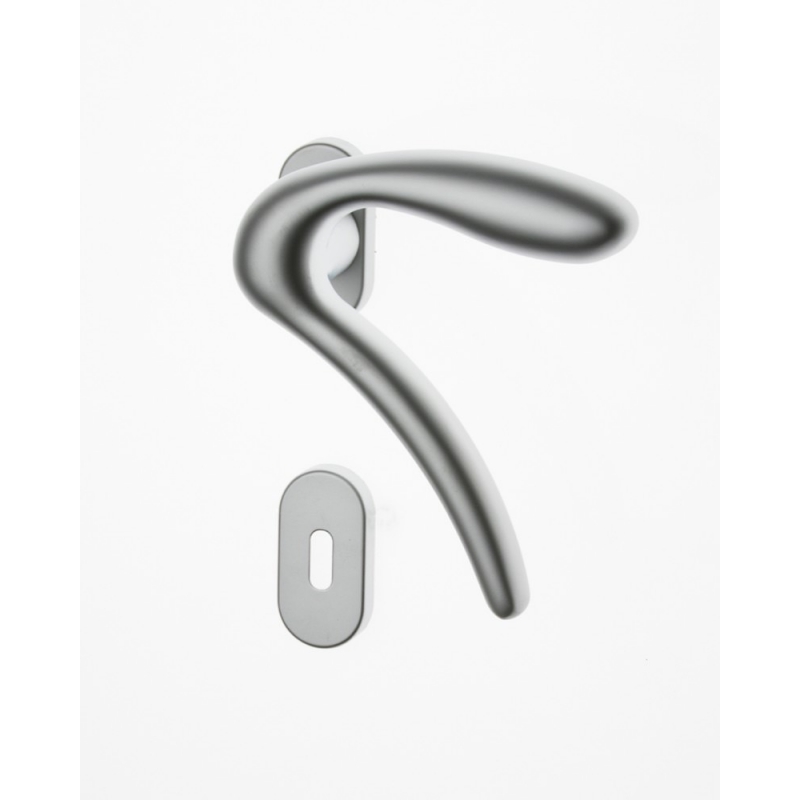 Pair of Ghidini Lever Handles Leonardo ACP with Roses and Escutcheons