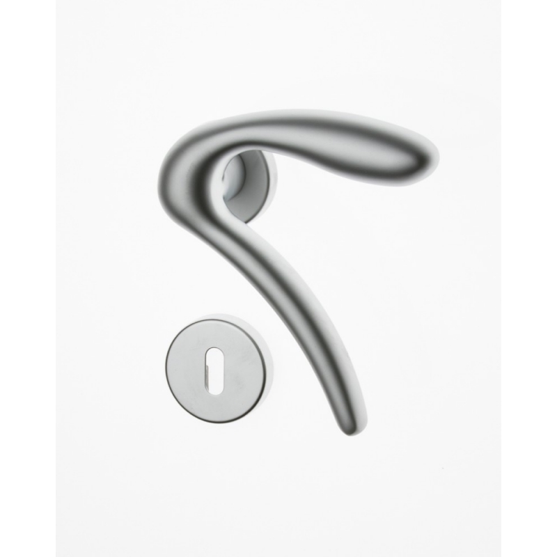 Pair of Ghidini Lever Handles Leonardo ACP with Roses and Escutcheons