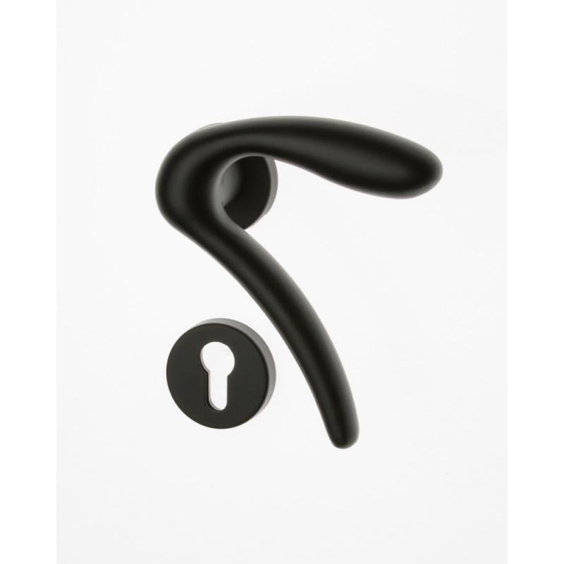 Pair of Ghidini Lever Handles Leonardo ANO with Roses and Escutcheons