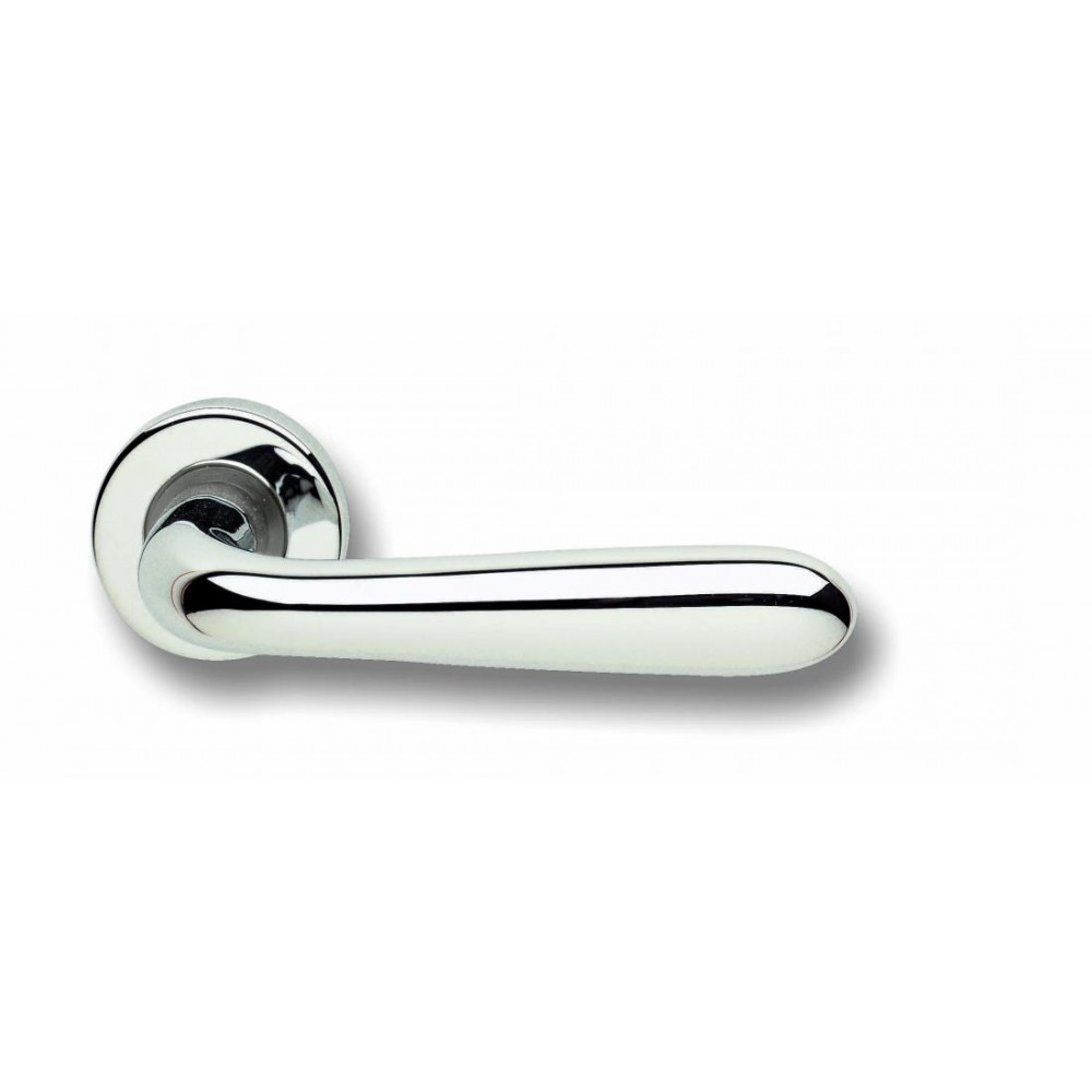 Pair of Ghidini Uno Lever Handles OCL M4 with Roses and Escutcheons