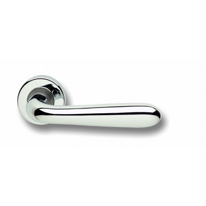Pair of Ghidini Uno Lever Handles OCL M4 with Roses and Escutcheons