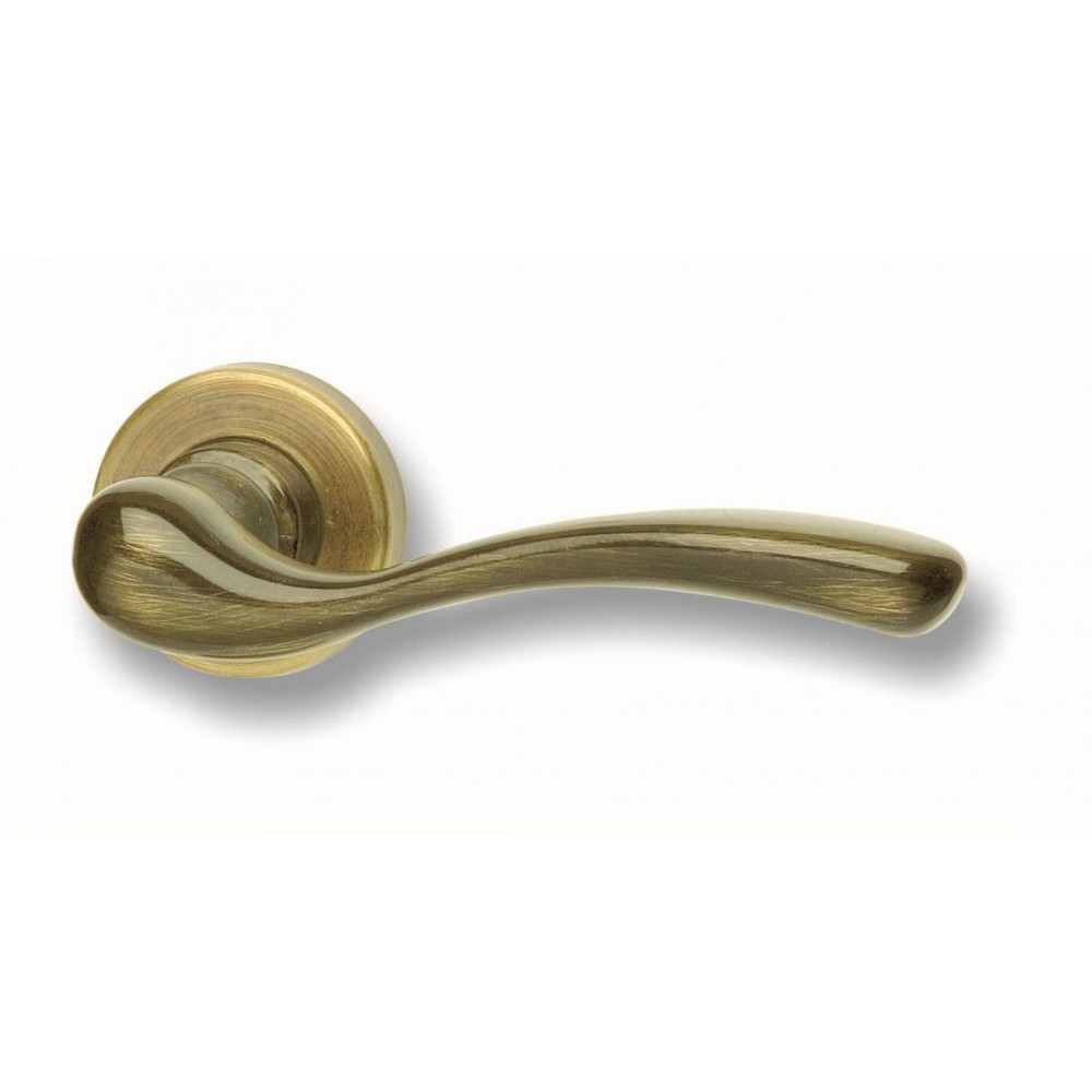 Pair of Ghidini Marzia Lever Handles OGV M27 with Roses and Escutcheons