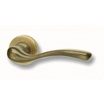 Pair of Ghidini Marzia Lever Handles OGV M27 with Roses and Escutcheons