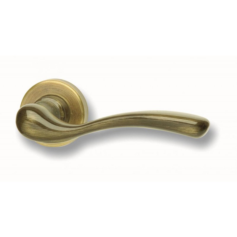 Pair of Ghidini Marzia Lever Handles OGV M27 with Roses and Escutcheons