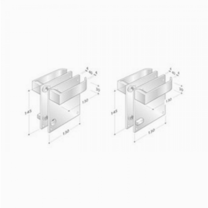 pba 2001.B.PLA Pair of Handles in Stainless Steel AISI 316L