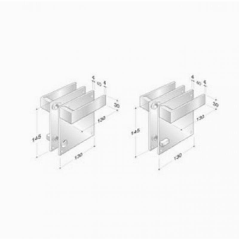 pba 2001.IT.PLA Pair of Handles in Stainless Steel AISI 316L