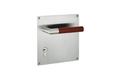 pba 2003.YOD.PLA Pair of Lever Handles in Wood and Stainless Steel AISI 316L