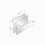 pba 2022/2001 Pair of Handles with Plate in Stainless Steel AISI 316L