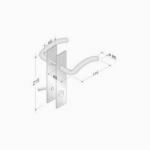 pba 2022/2001 Pair of Handles with Plate in Stainless Steel AISI 316L