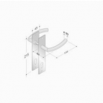 pba 2027/2001 Pair of Handles with Plate in Stainless Steel AISI 316L