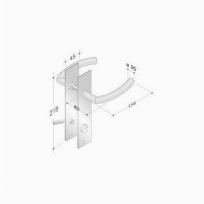 pba 2027/2001 Pair of Handles with Plate in Stainless Steel AISI 316L
