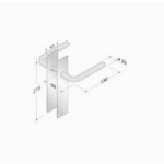 pba 2028/2001 Pair of Handles with Plate in Stainless Steel AISI 316L