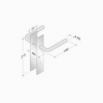 pba 2028/2001 Pair of Handles with Plate in Stainless Steel AISI 316L