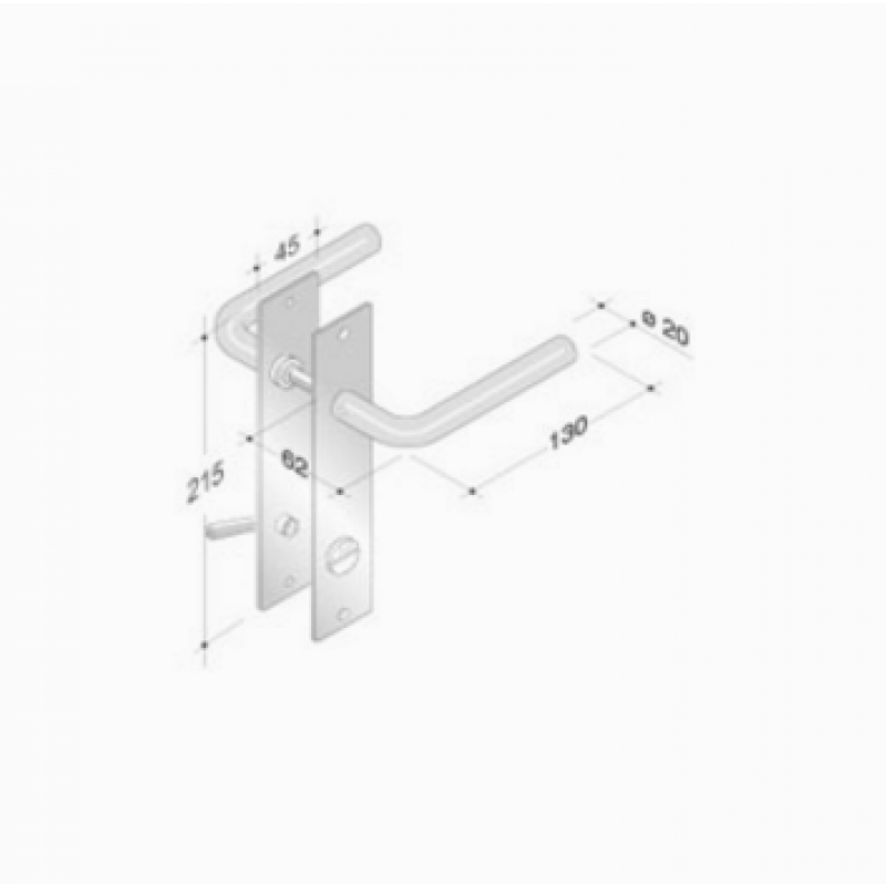 pba 2028/2001 Pair of Handles with Plate in Stainless Steel AISI 316L