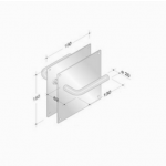 pba 2028/2001 Pair of Handles with Plate in Stainless Steel AISI 316L