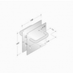 pba 2028B/2001 Pair of Handles with Plate in Stainless Steel AISI 316L