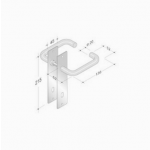 pba 2028B/2001 Pair of Handles with Plate in Stainless Steel AISI 316L