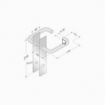 pba 2028B/2001 Pair of Handles with Plate in Stainless Steel AISI 316L