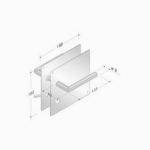 pba 2029/2001 Pair of Handles with Plate in Stainless Steel AISI 316L