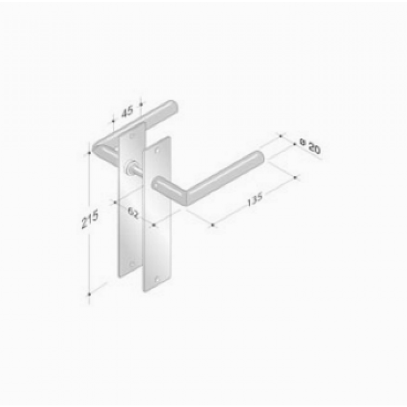 pba 2029/2001 Pair of Handles with Plate in Stainless Steel AISI 316L