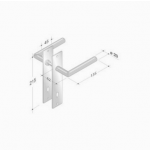 pba 2029/2001 Pair of Handles with Plate in Stainless Steel AISI 316L