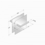 pba 2029/2001 Pair of Handles with Plate in Stainless Steel AISI 316L