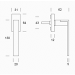 pba 0IT.151.0000 Pair of Lever Handles in Stainless Steel AISI 316L