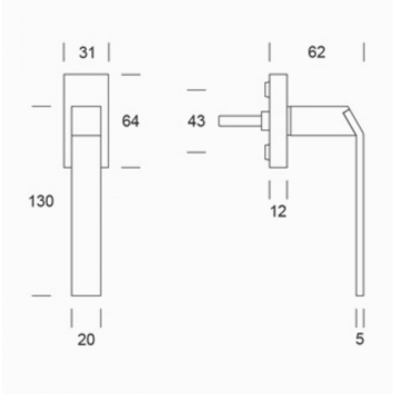 pba 0IT.152.0000 Pair of Lever Handles in Stainless Steel AISI 316L