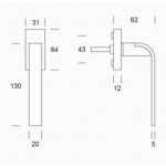 pba 0IT.153.0000 Pair of Lever Handles in Stainless Steel AISI 316L