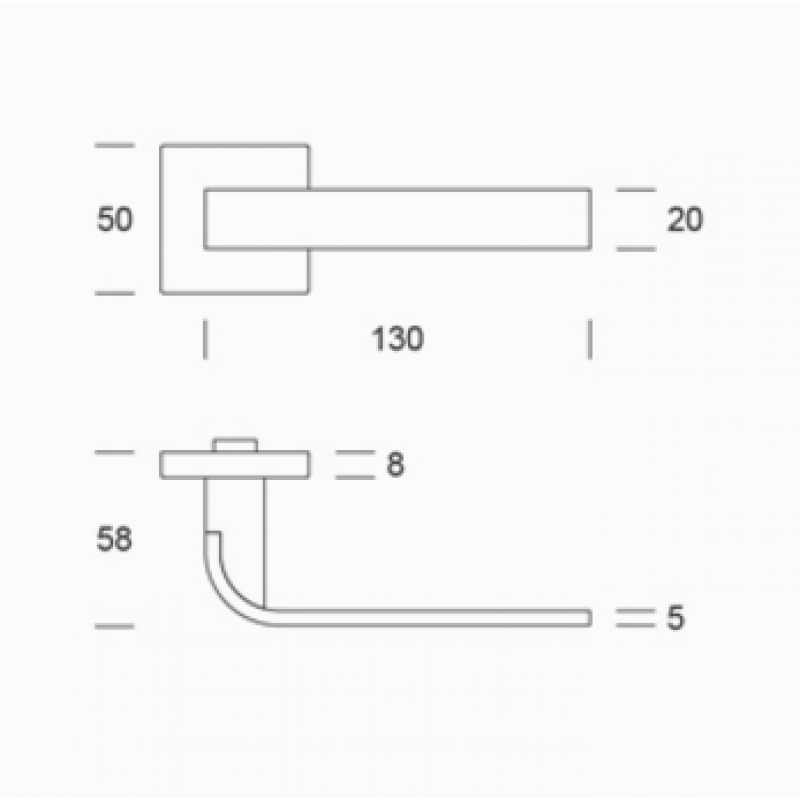 pba 0IT.153.0000 Pair of Lever Handles in Stainless Steel AISI 316L