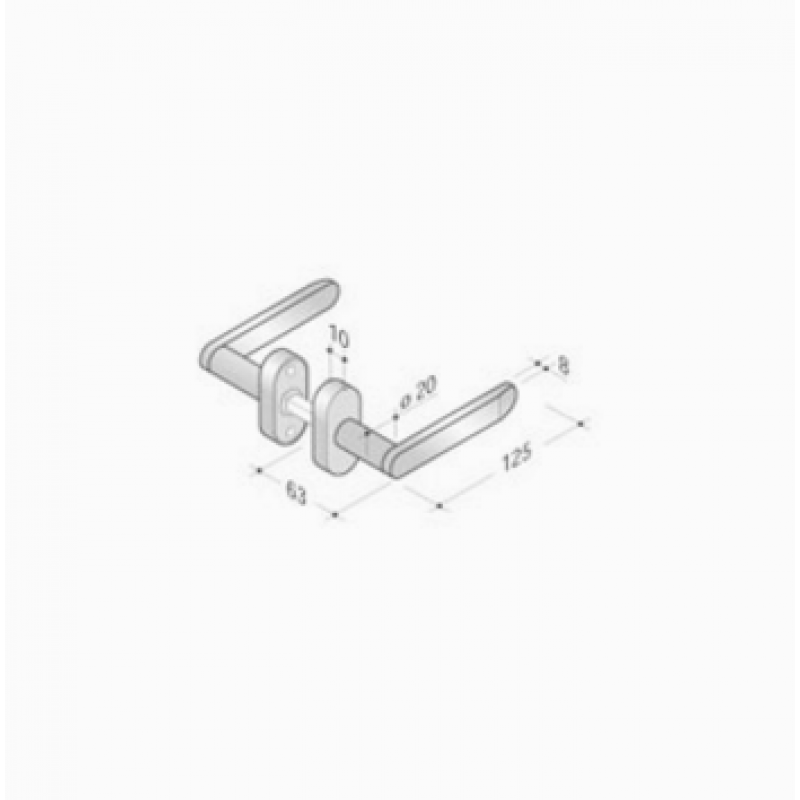 pba 2020T Pair of Lever Handles in Stainless Steel AISI 316L