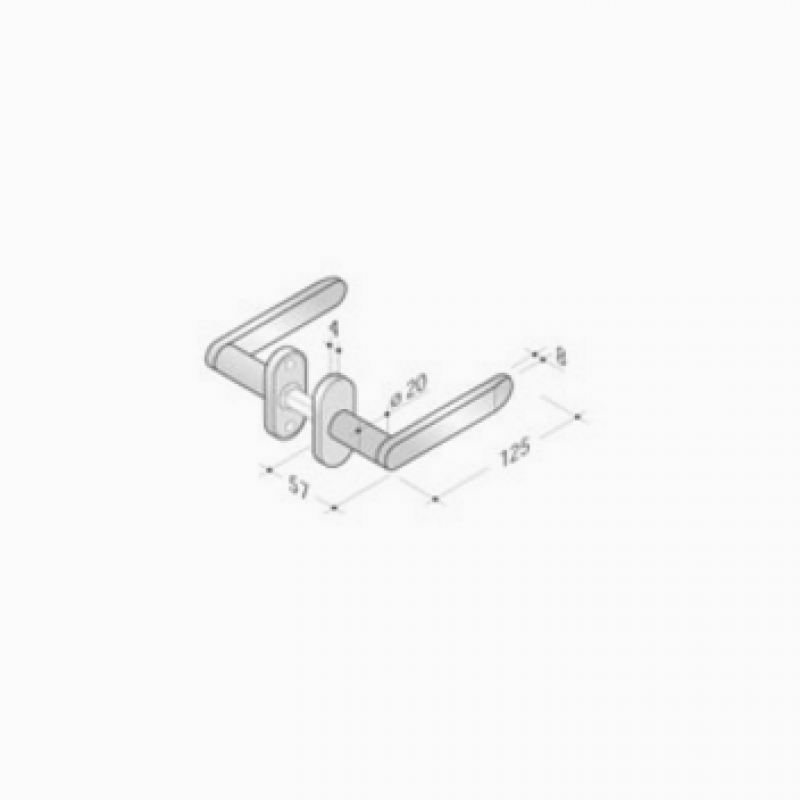pba 2020T Pair of Lever Handles in Stainless Steel AISI 316L