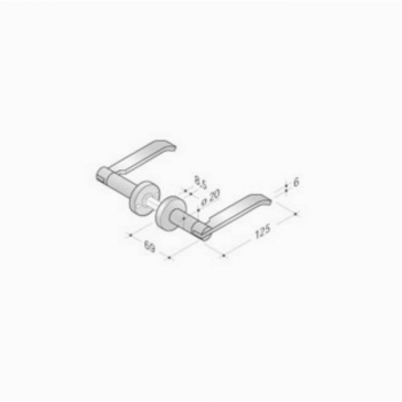 pba 2022T Pair of Lever Handles in Stainless Steel AISI 316L