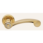 Cosmic Gold Plated Door Handle on Rosette Linea Calì Crystal