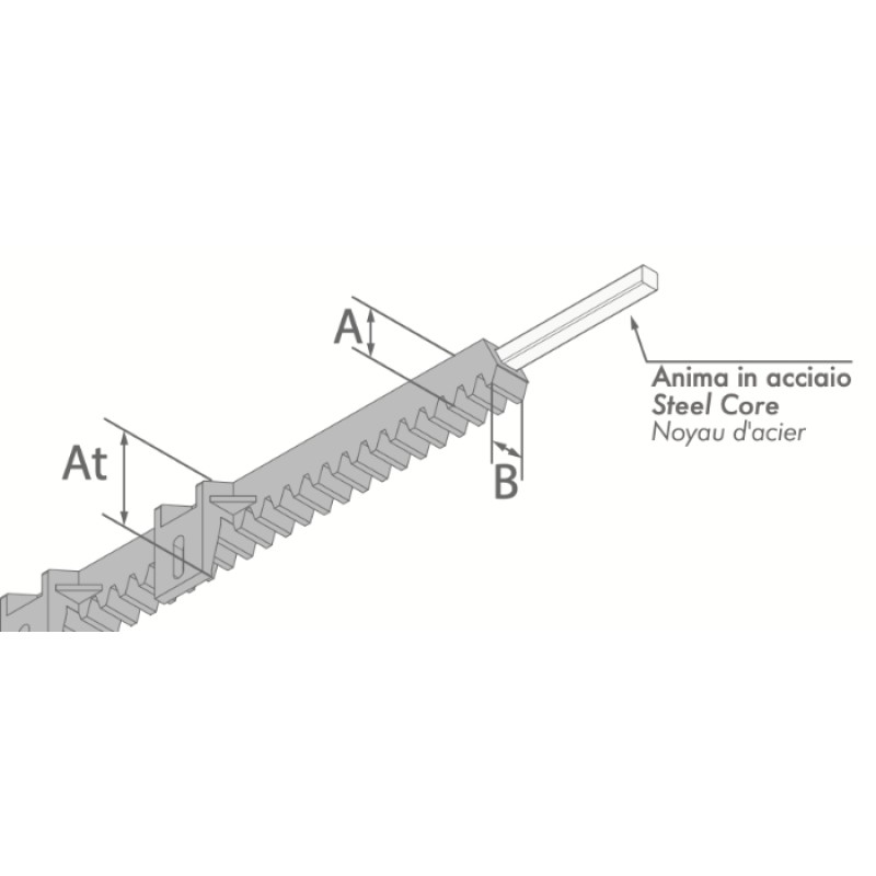 Nylon Rack for Sliding Gate 1 Mt Stagnoli