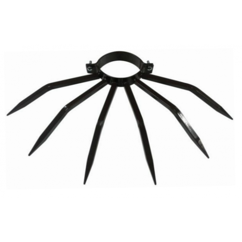 Theft Deterrent Diameter 80 mm Grimpo with Spikes for Outside Pipes like Drainpipes in Brown Painted Steel
