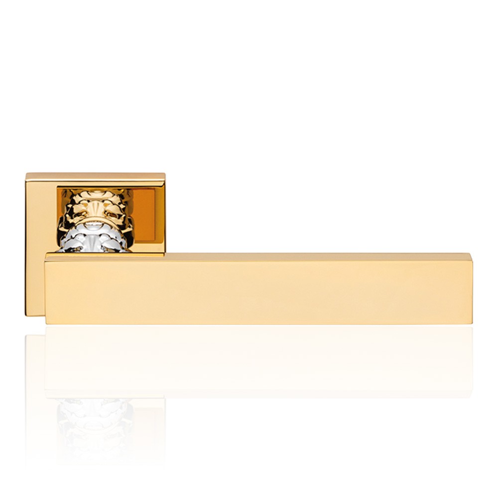 Era Gold Plated Door Handle With Rose Modern Antique Linea Calì Design