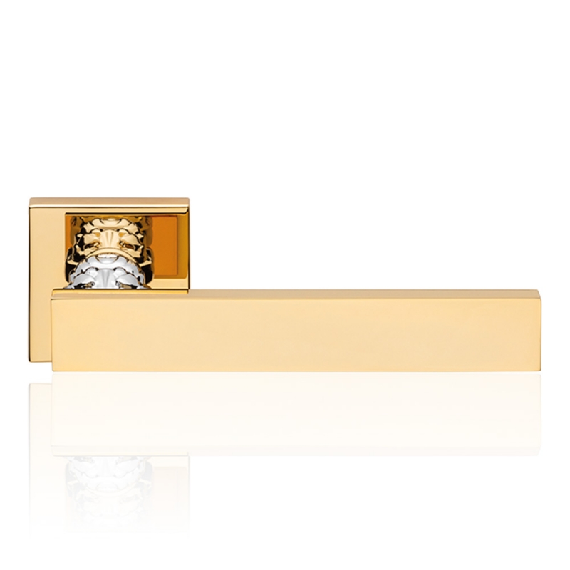 Era Gold Plated Door Handle With Rose Modern Antique Linea Calì Design