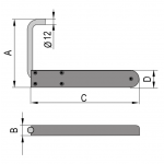 Universal Stop Blind Shutter with Extensible Arm and Stainless Steel Spring Pettiti Giuseppe