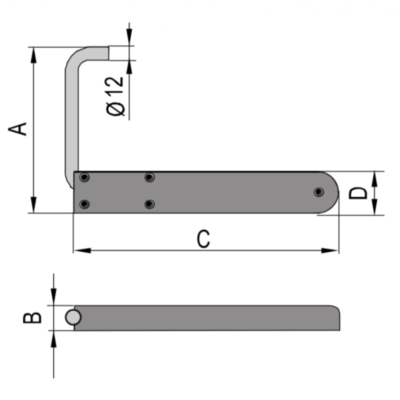 Universal Stop Blind Shutter with Extensible Arm and Stainless Steel Spring Pettiti Giuseppe