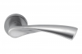 Flessa Satin Chrome Door Handle on Rosette with Bamboo Shape by Colombo Design