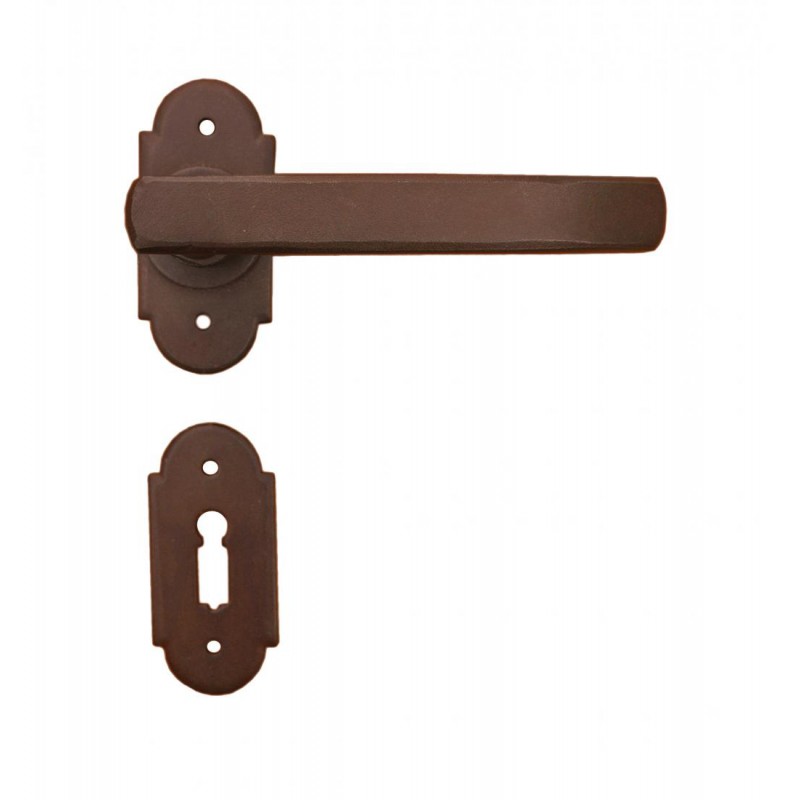 Helsinki Galbusera Door Handle with Rosette and Escutcheon Plate