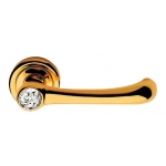 Idea Gold Plated Door Handle on Rosette Linea Calì Crystal