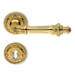 Accademia Natural Brass Door Handle on Rosette Made in Italy by Antologhia