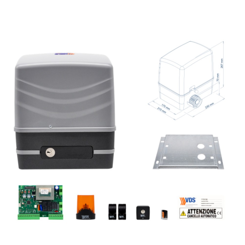 KIT SIMPLY VDS Motor for Sliding Gates Up to 600Kg 230V