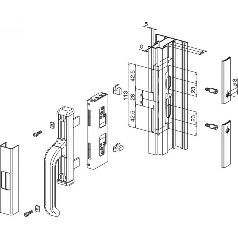 Connection kit Nova Giesse handle Window Cremonese