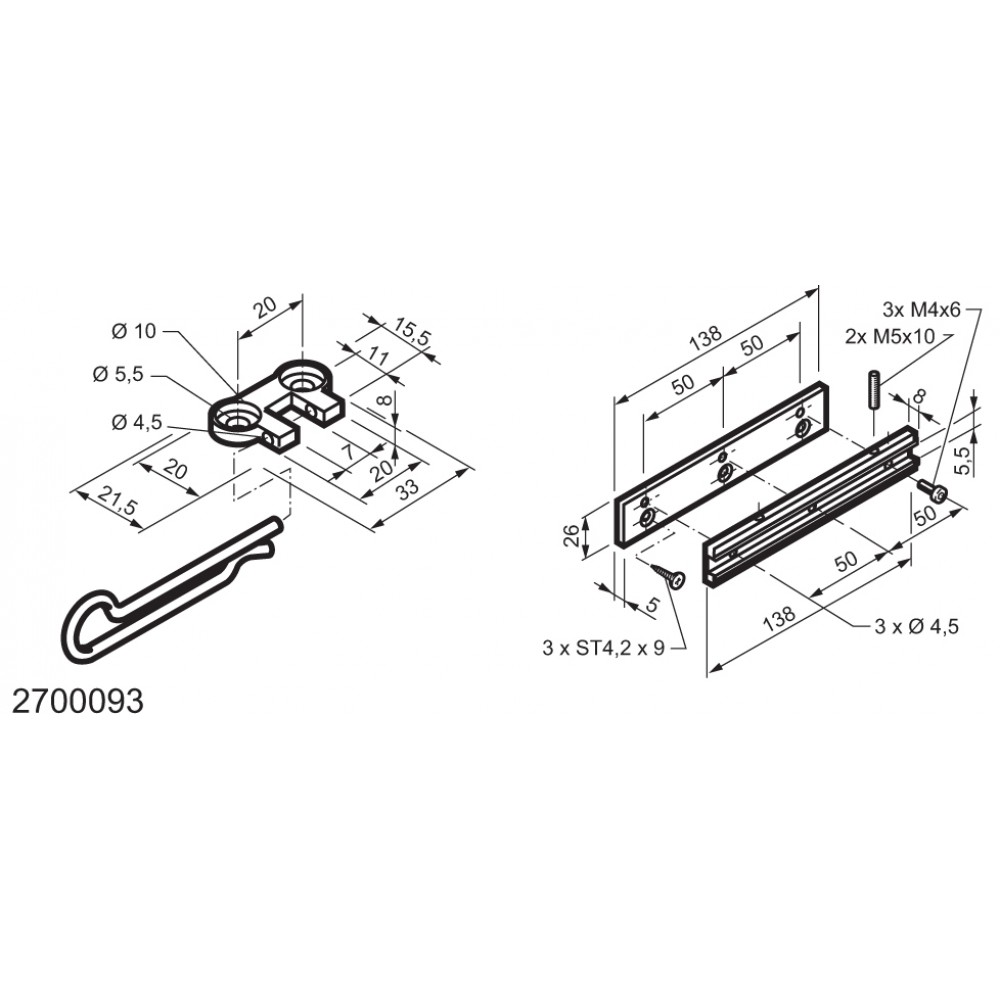 Universal Kit for Fitting Top-Hinged Windows WAY Mingardi